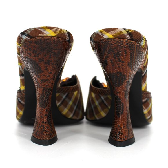 NWT Prada Crystal Embellished Plaid Alligator Heel - Picture 8 of 10